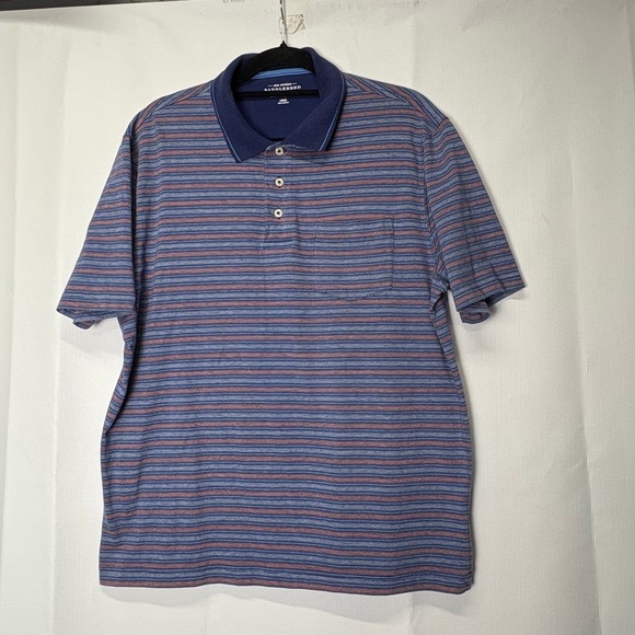 Born Southern Saddlebred Men's Striped Polo Shirt, Casual Button Down Top - Picture 1 of 5